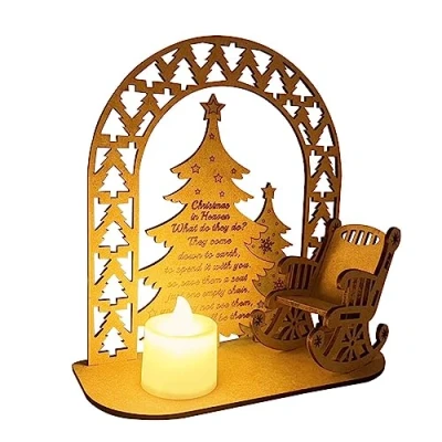 Image of Christmas In Heaven Chair,Christmas Remembrance Candle Ornament,Memorial Rocking Chair And Ornament,Tealight With Candlestick Holder For Porch,Coffee Table,Bedside Table,Desks,Cabinets