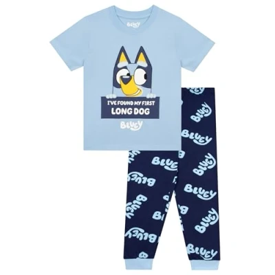 Image of Bluey Pyjamas Boys&#039; Pyjama Sets Short Sleeve Boys Blue 6 7 Years