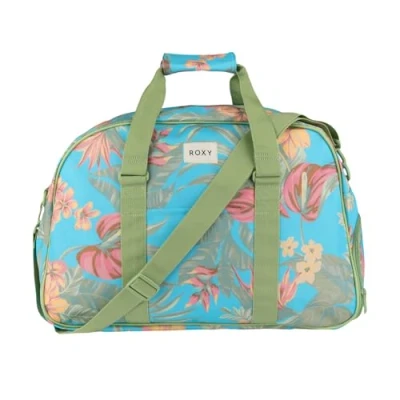 Image of Roxy Duffel Bag Travel Work Gym Fitness Beach Everyday Carry Recycled Materials, Feel Happy Ocean Spray, Large