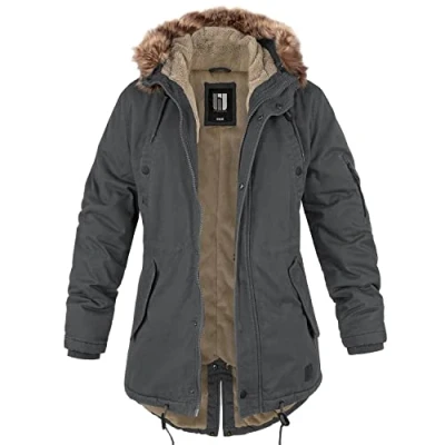 Image of bw online shop Ladies Fishtail Winter Parka with Teddy Lining Jacket Coat, charcoal, M