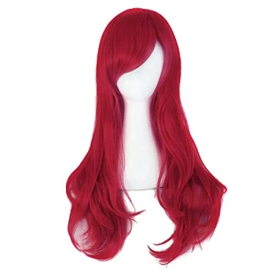 Image of MapofBeauty 28&quot; 70cm Long Curly Hair Ends Costume Cosplay Wig (Dark Red)