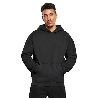 Image of Build Your Brand Men&#039;s By162 ultra Heavy Cotton Box Hoody Hooded Sweatshirt, Black, M