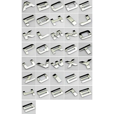 Image of NEWLOPO 3D Metal Silver Self Adhesive Letters Digits Numbers Signs Emblem Badge Decal Stickers (I)