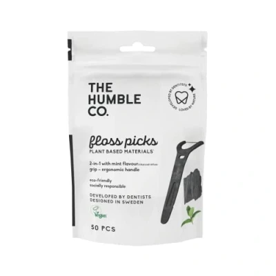 Image of The Humble CO. Floss Picks Charcoal 50pcs