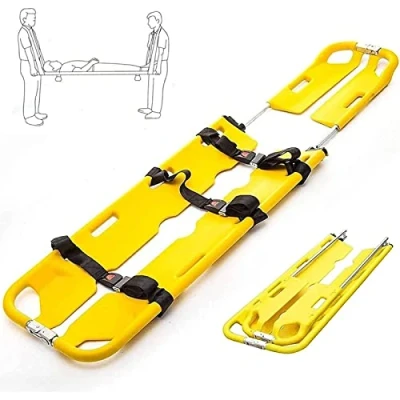 Image of Medical Emergency Scoop Stretcher,Emergency Stretcher,Patient Transfer Plastic Foldable Ambulance Stretcher, Portable Adjustable Length Travel Stretcher,for Hospital Clinic Home
