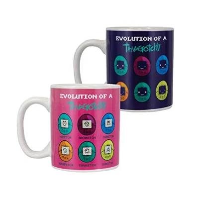 Image of Paladone PP5037TAM Tamagotchi Heat Mug Sensitive Drinks Colour &amp; Design Hot Magic Changing Coffee Tea Cup, Ceramic, 300 milliliters