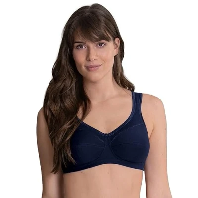 Image of Anita Womens Jana Comfort Cotton Soft Bra Blue Polyamide Size 48H