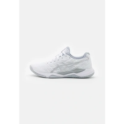 Image of Asics Geltactic 12 Volleyball shoes, Women&#039;s, Size: 8.5, White/pure silver Synthetics/textile