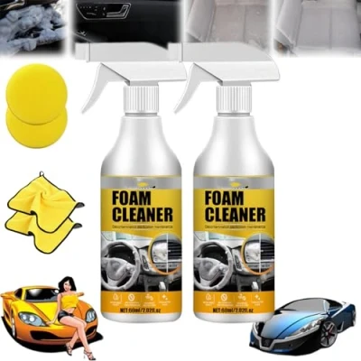 Image of Vrsgs Foam Cleaner,Vrsgs Cleaner Cleaning Spray,Vrsgs Multi Purpose Cleaner,Homebbc Cleaner,Powerful Stain Removal Kit,Car Interior Refinisher (2, 60ml)