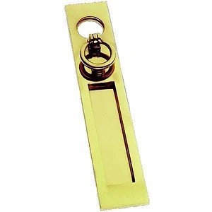 Image of OriginalForgery Solid Polished Brass Vertical Letter Plate/Flap with Door Pull
