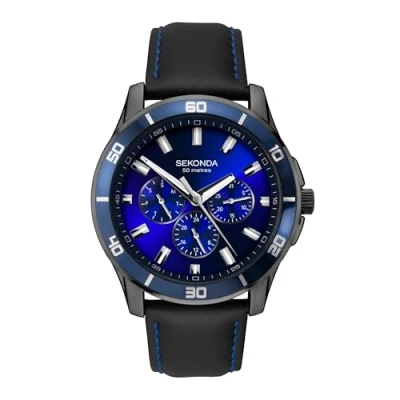 Image of SEKONDA Mens Analogue Classic Quartz Watch with Leather Strap