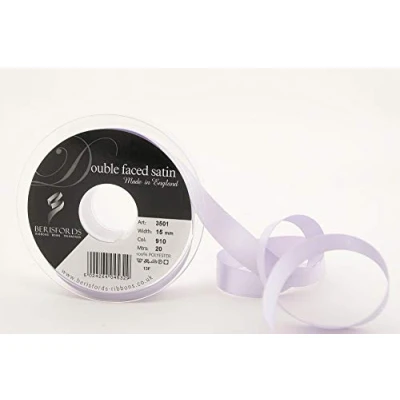 Image of Berisfords 3501 OR 15 20 m x mm Double Faced Satin Ribbon, Orchid white