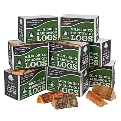 Image of Kiln Dried Hardwood Logs, (24L), WoodSure Approved, for Wood Burners, Open Fires, Stoves, Pizza Ovens, Camp Fires and Chiminea (9 Boxes (216L))