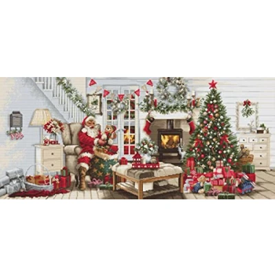 Image of Cross Stitch Kit Luca S Gold Santa Interior, B2408, Needlecraft
