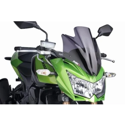 Image of Puig 4523F Windshield for Kawasaki Z750/R 2007 2012, Dark Smoke, Medium