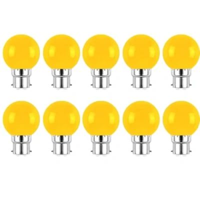 Image of WULUN 10 Pack B22 Bayonet Colored LED Light Bulbs 2W G45 Golf Ball Mini Globe Bulb Lighting Bulbs,Red for Outdoor Indoor String Patio Garden Party Christmas, Tree, Fairy Night Lights