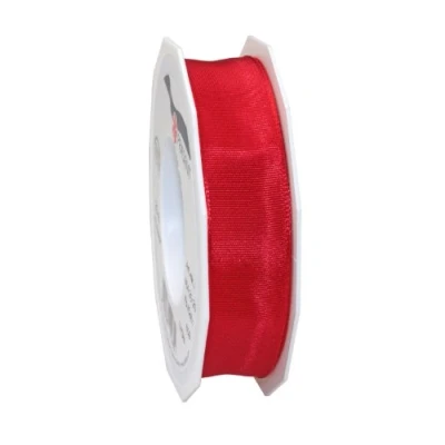 Image of C.E. Pattberg Präsent Lyon Wired Taffeta Ribbon Red 25 mm width, m length