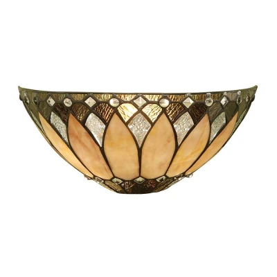 Image of Brooklyn 1 Light Indoor Wall Uplighter Tiffany Glass, E14