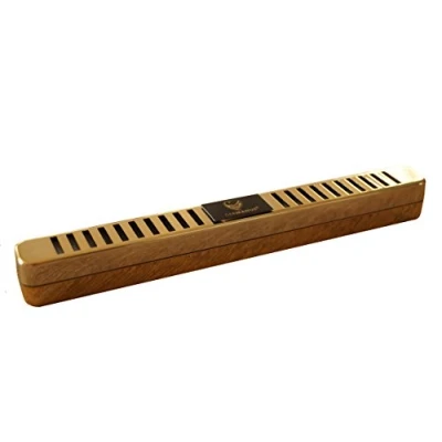 Image of GERMANUS Humidor Cigar Humidifier, longish design, gold, with crystals