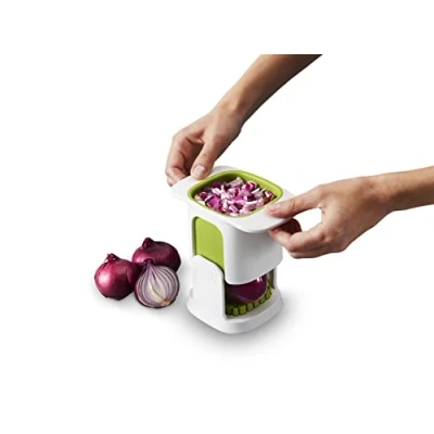 Image of Joseph ChopCup Vegetable Chopper, Fruit Cutter, Veg Dicer Stainless Steel, White, 24