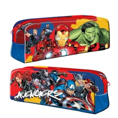 Image of TDL Marvel Avengers Pencil Case Featuring Iron Man, Hulk, Captain America, Thor &amp; More Durable School Stationery Organizer