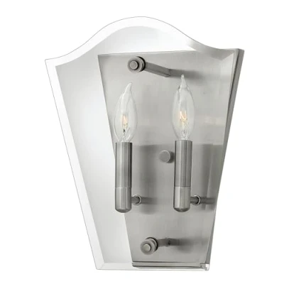 Image of Wingate 2 Light Indoor Candle Wall Polished Antique Nickel, E14
