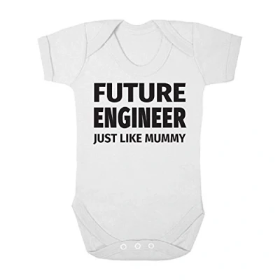 Image of Shopagift Future Engineer Just Like Mummy Cute Boys and Girls Baby Vest Bodysuit (3 6 Months, White)