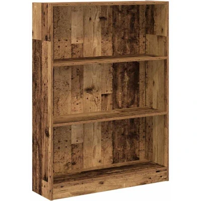 Image of vidaXL Old Wood Engineered Bookcase Bookshelf Book Rack, Storage Cabinet for Living Room/Bedroom/Hallway 80x24x109 cm