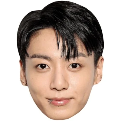 Image of Jungkook (Black Hair) Celebrity Mask, Flat Card Face, Fancy Dress Mask