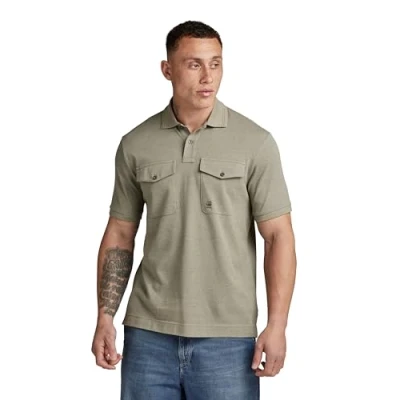 Image of G STAR RAW Men&#039;s Dunda Pocket Polo, Multicolor (shamrock htr D24362 D565 C322), M