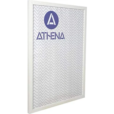 Image of Athena White Woodgrain Thin Block Premium Wood Picture Frame A2 42 x 59.4 cm Photo with Clear Styrene Sheet &amp; Wall Mounted Hook