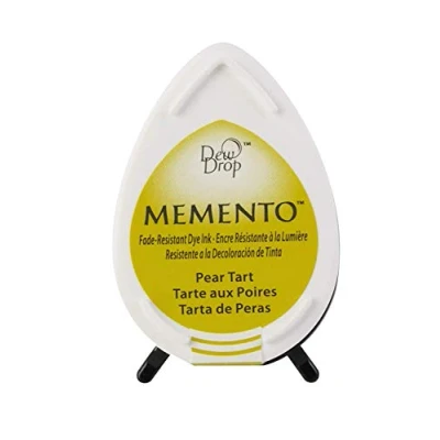 Image of Tsukineko Memento Dew Drop Ink Pads for Stamping Green, Pear Tart Small Translucent Waterproof, Archival Embossing