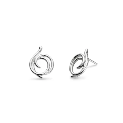 Image of Kit Heath Rhodium Plated Sterling Silver Helix Wrap Stud Earrings