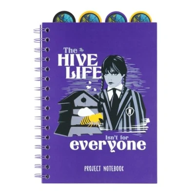Image of Grupo Erik A5 Project Notebook With 4 Dividers Wednesday Dividers, Planner, Notepad Stationery, Gifts, Addams Gifts