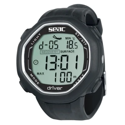 Image of SEAC Unisex&#039;s Driver, Wrist Mount Freediving Computer with Data Download System, Black, standard
