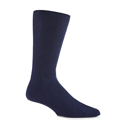 Image of 1 Pair Navy Footnurse Oedema Extra Wide Cotton Socks Men&#039;s 9 11 Mens Iomi