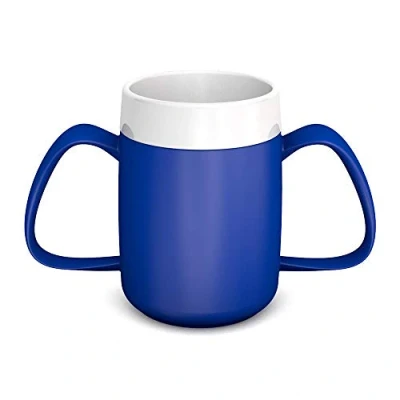 Image of Ornamin Two Handled mug with Internal Cone 140 ml Blue (model 815) drinking aid, feeding cup, thermal