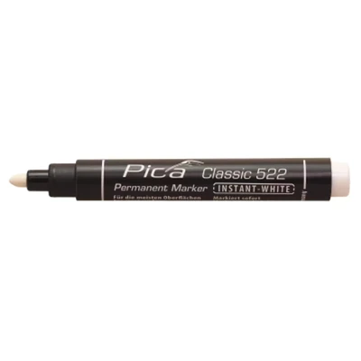 Image of Pica 522/52 Instant White Permanent Marker Pen 1 4mm Tip Marks On Most Surfaces