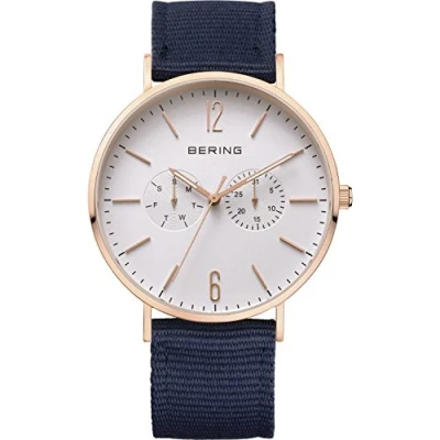 Image of BERING Men Analog Quartz Classic Collection Watch with Nylon Strap and Sapphire Crystal 14240 864