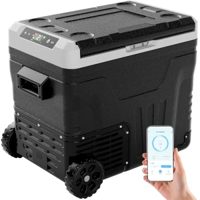 Image of EUHOMY 50L Car Fridge,12V Refrigerator 20℃ 20℃,Camping Fridge 12/24V DC, 220 240V AC with APP control, 12V Portable Freezer Wheels for Camping, RV, Travel, Fishing, Outdoor