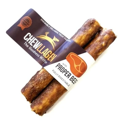 Image of Chewllagen Beef Medium Roll 5&quot; (Pack of 3 x 2 6 Total) Healthy Choice Dog Chew and Treat SLCP