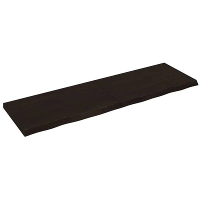 Image of vidaXL Wall Shelf Dark Brown 200x60x(2 6) cm Treated Solid Wood Oak