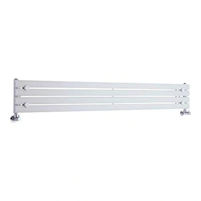 Image of Milano Aruba White Horizontal Single Oval Panel Radiator 236mm x 1780mm