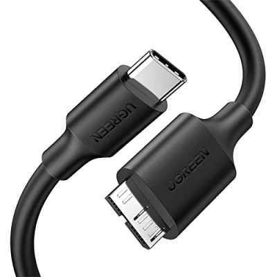 Image of UGREEN USB C to 3.0 Micro B Cable, Fast Charging and Sync Data Transfer Cord Compatible with Samsung Galaxy S5 Note 3, Seagate, WD, Toshiba, External Hard Drive, Camera 3 Feet
