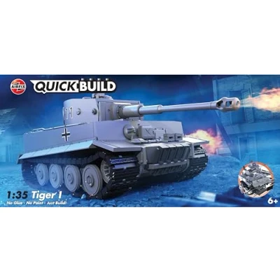 Image of Airfix QUICKBUILD Model Tank Kit J6041 Tiger I Building Kits for Kids 6+, Construction Toys Boys &amp; Girls, No Glue Making Gift Ideas Christmas