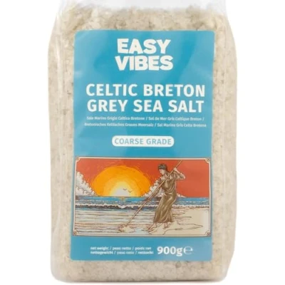 Image of Easy Vibes Celtic Grey Sea Salt 900g (Coarse Grade) Unrefined Rich in 82+ Natural Minerals Traditionally Hand Harvested France