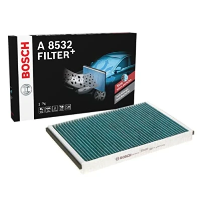 Image of 13175553, 13175554, 52484324, 90520689, 9121627 Pollen Filter BOSCH 0 986 628 532 Activated Carbon 292mm 199mm 30mm FILTER+ VAUXHALL: Astra Mk5