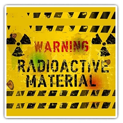 Image of Square Stickers (Set of 2) 10cm Warning Radioactive Chernobyl Fun Decals for Laptops,Tablets,Luggage,Scrap Booking,Fridges, #14617
