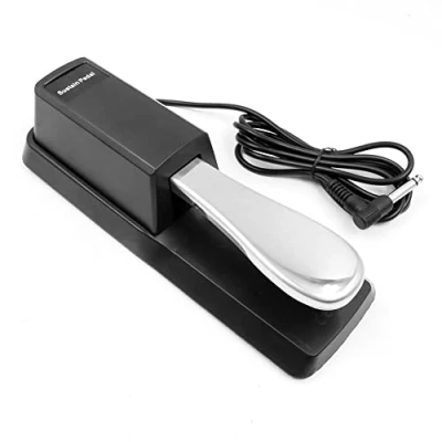 Image of Alnicov Universal Keyboard Sustain Pedal,Universal Foot Pedal with Polarity Switch for All Brands Electronic Keyboards,Digital Piano &amp; More Silver