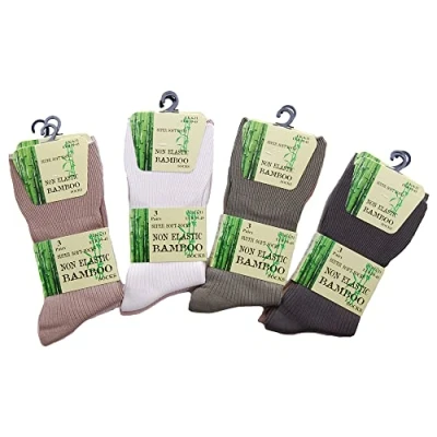 Image of 6 Pairs Mens Bamboo Non Elastic SE044 Socks Browns